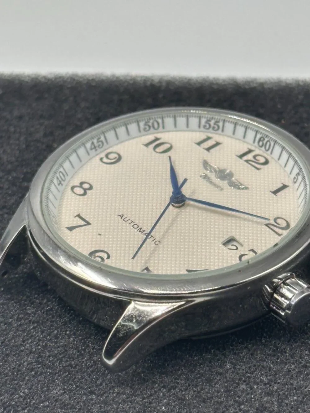 Winner Automatic Watch Silver Tone Mens 41mm Case No Band